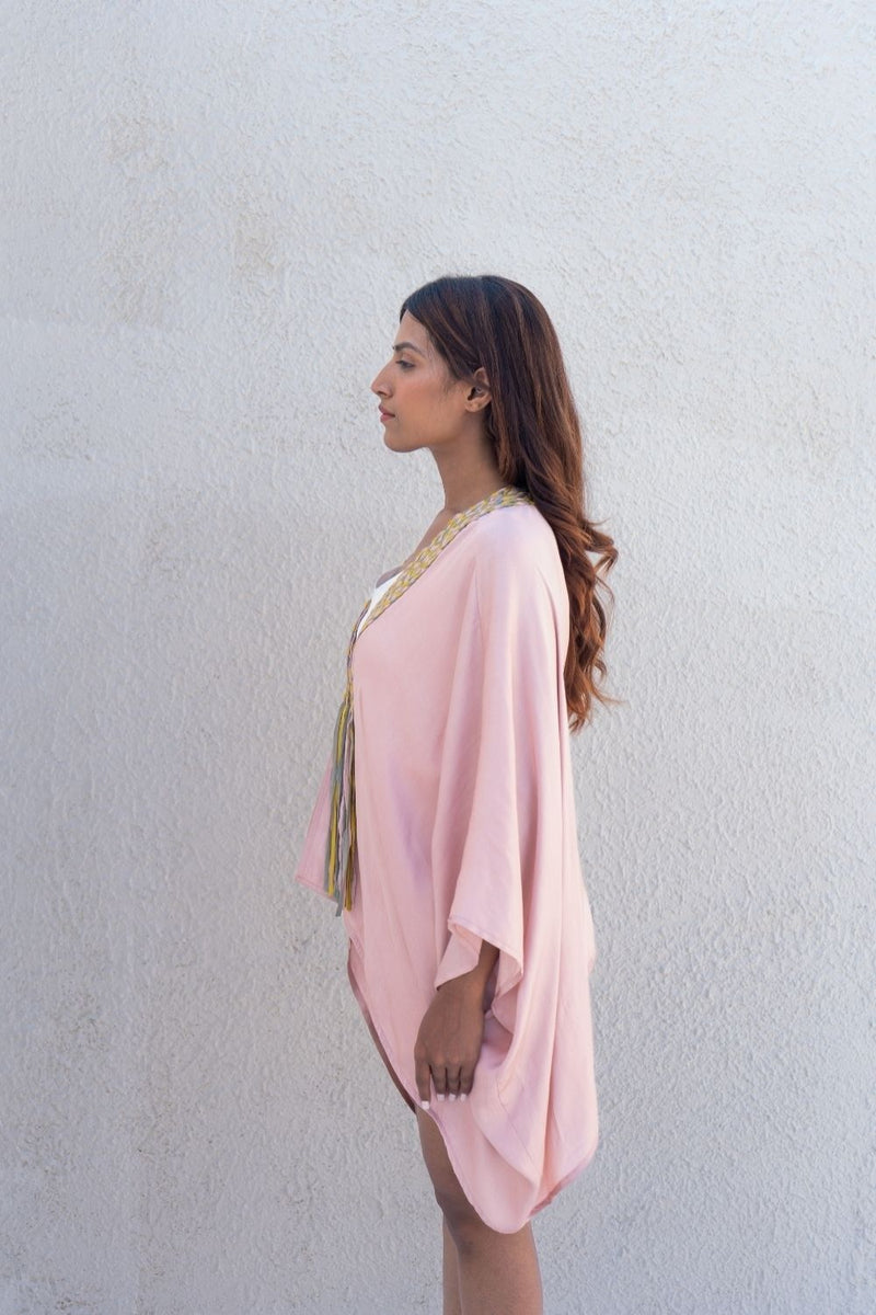 Neora by Nehal Chopra Pink Braided Short Cape