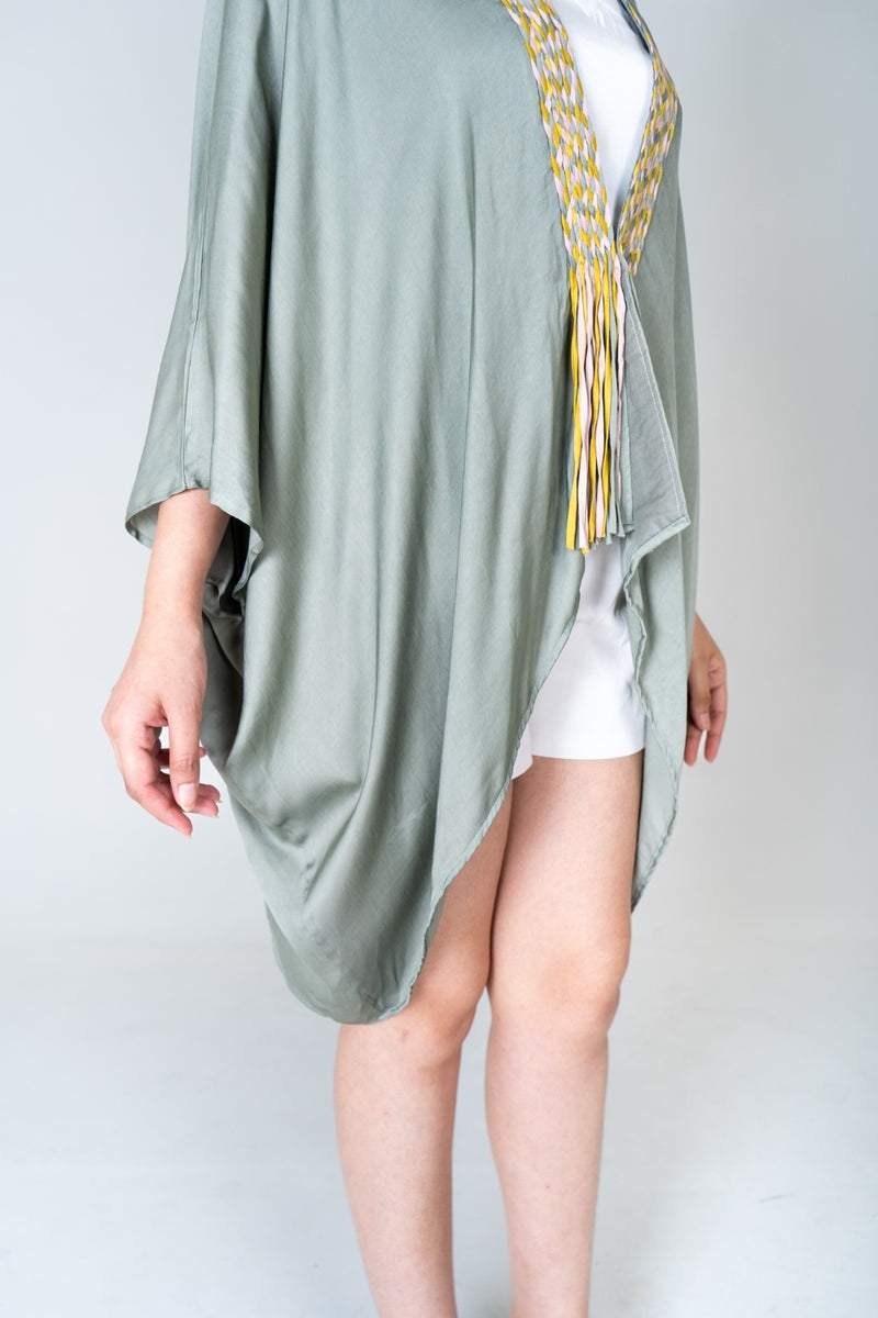 Neora by Nehal Chopra Green Braided Short Cape