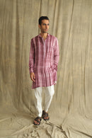 Label Muslin Purple Tie and Dye Men's Kurta