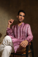 Label Muslin Purple Tie and Dye Men's Kurta