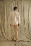 Label Muslin Ecru Crochet Net Men's Shirt