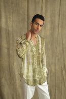 Label Muslin Green Tie an Dye Kurta Shirt