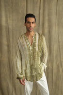 Label Muslin Green Tie an Dye Kurta Shirt