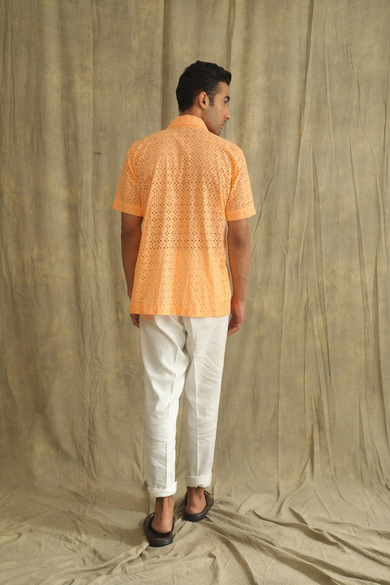 Label Muslin Orange Shadow Work Men's Shirt