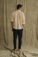Label Muslin Ecru Shadow Work Men's Shirt