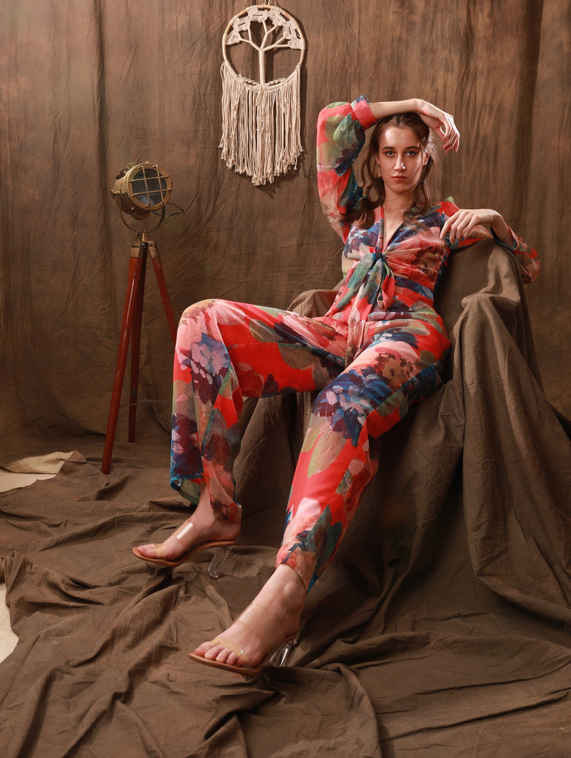 Label Muslin The Printed Knot Jumpsuit