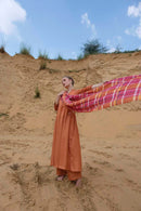 Label Muslin Tangerine Angrakha Women Kurta Set