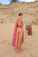 Label Muslin Tangerine Angrakha Women Kurta Set