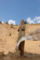 Label Muslin Beige Gathered Women Kurta Set