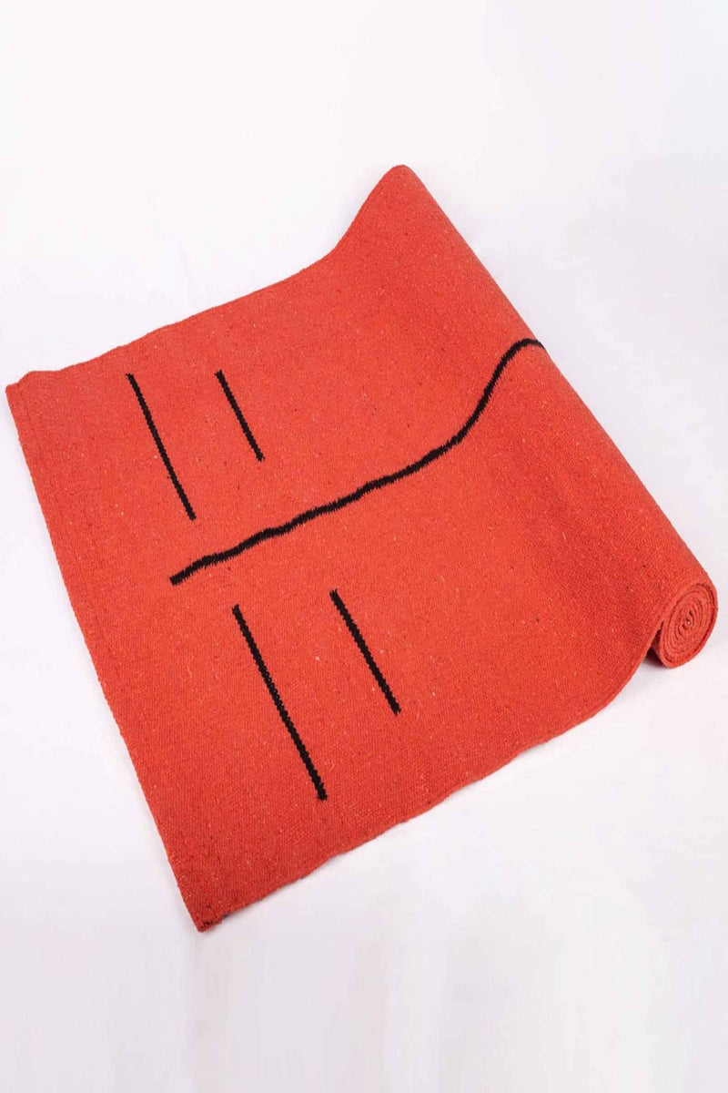DVAAR COTTON YOGA MAT - GEMSTONE SERIES 100%COTTON WASHABLE CLOTH BACKING MADE IN INDIA 5 MM WITH CARRYING STRAP AND BAG COLOUR CORAL RED