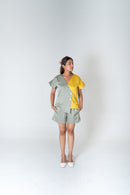 Neora by Nehal Chopra Green-Yellow Short Co-ord Set