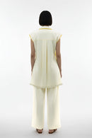 Ivory-Mango Yellow Blazer Set