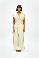 Ivory-Mango Yellow Blazer Set