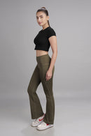 Carbontree Bamboo Women Carbon Black Casual Crop Top