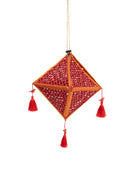 GreenKraft Jhoomar Handcrafted Bamboo Lantern Red