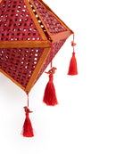 GreenKraft Jhoomar Handcrafted Bamboo Lantern Red