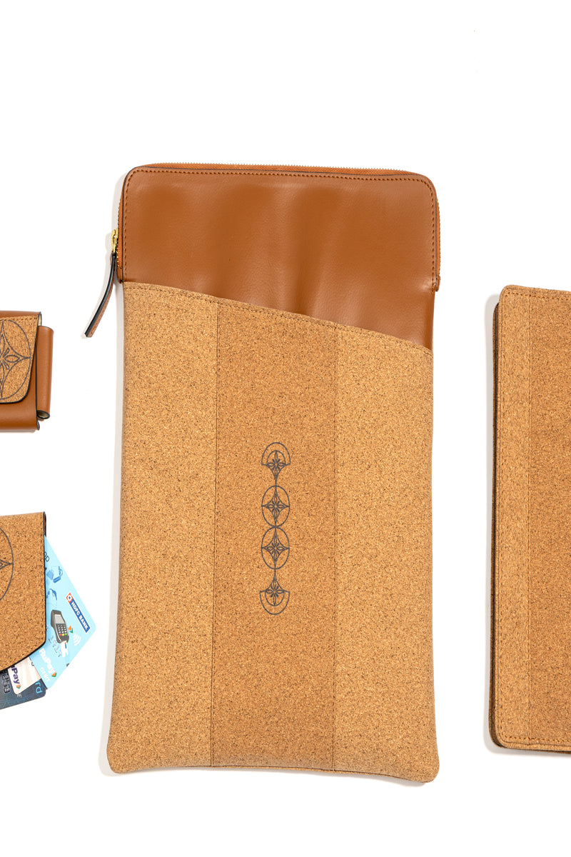 Vegan Leather Work on-the-go Set - Tan
