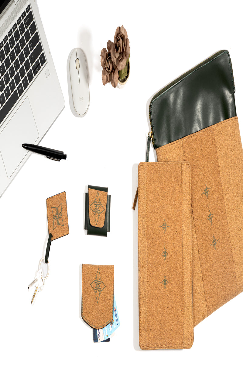 Vegan Leather Work on-the-go Set - Basil