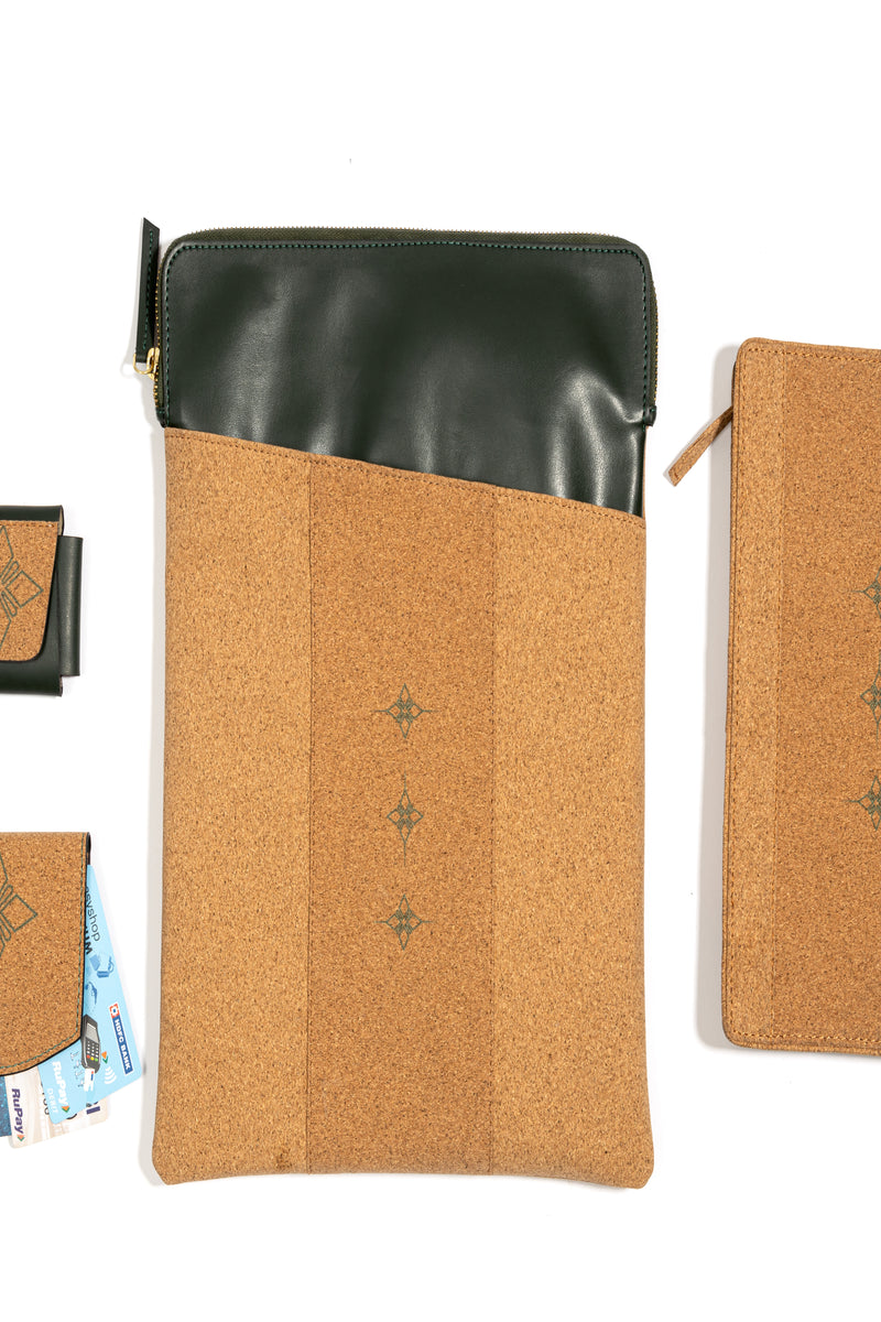 Vegan Leather Work on-the-go Set - Basil