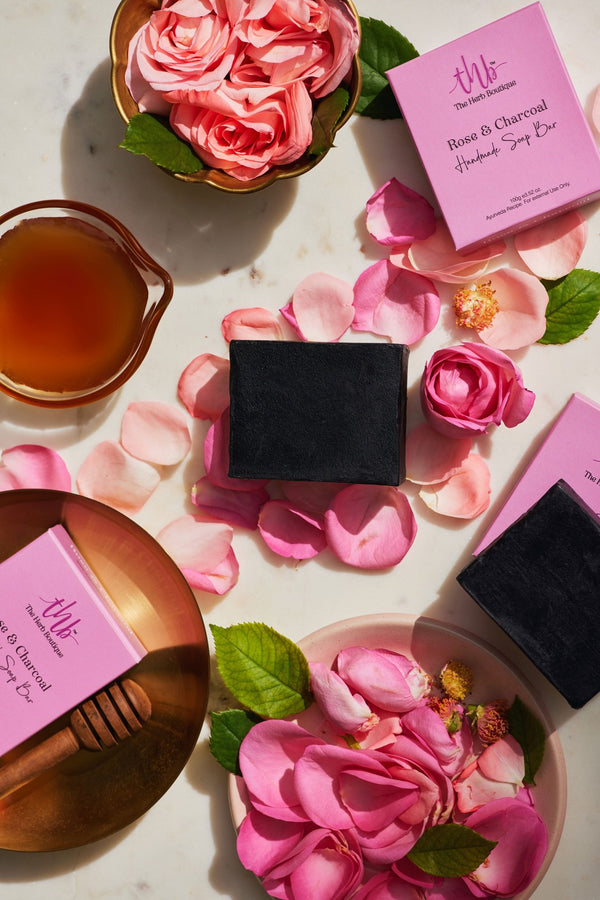 The Herb Boutique Rose and Charcoal Sugar Soap Bar