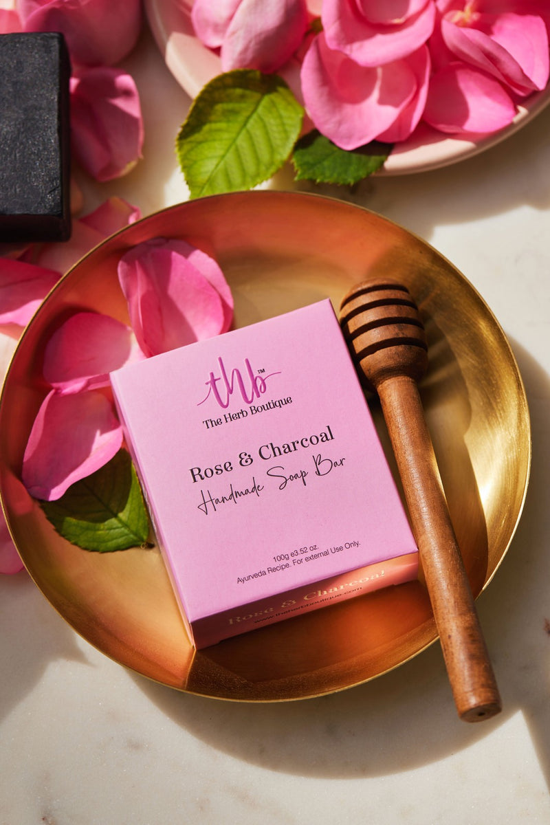 The Herb Boutique Rose and Charcoal Sugar Soap Bar