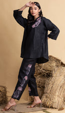 The House of Hemp Black Midnight Bloom Coord