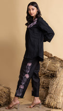 The House of Hemp Black Midnight Bloom Coord