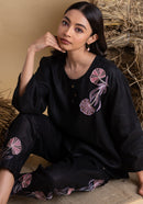 The House of Hemp Black Midnight Bloom Coord