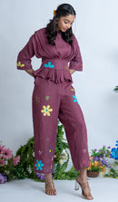 The House of Hemp Burgundy Petal Coord