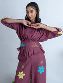 The House of Hemp Burgundy Petal Coord