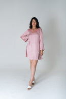 Neora by Nehal Chopra Pink-Orange Braided Collar Short Dress