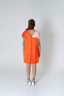 Neora by Nehal Chopra Orange-Pink Color-Block Short Dress
