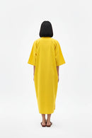 Mango Yellow-Ivory Pintucks Dress