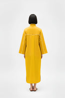 Mango Yellow-Ivory Collared Stripe Dress