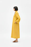 Mango Yellow-Ivory Collared Stripe Dress