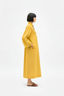 Mango Yellow-Ivory Collared Stripe Dress
