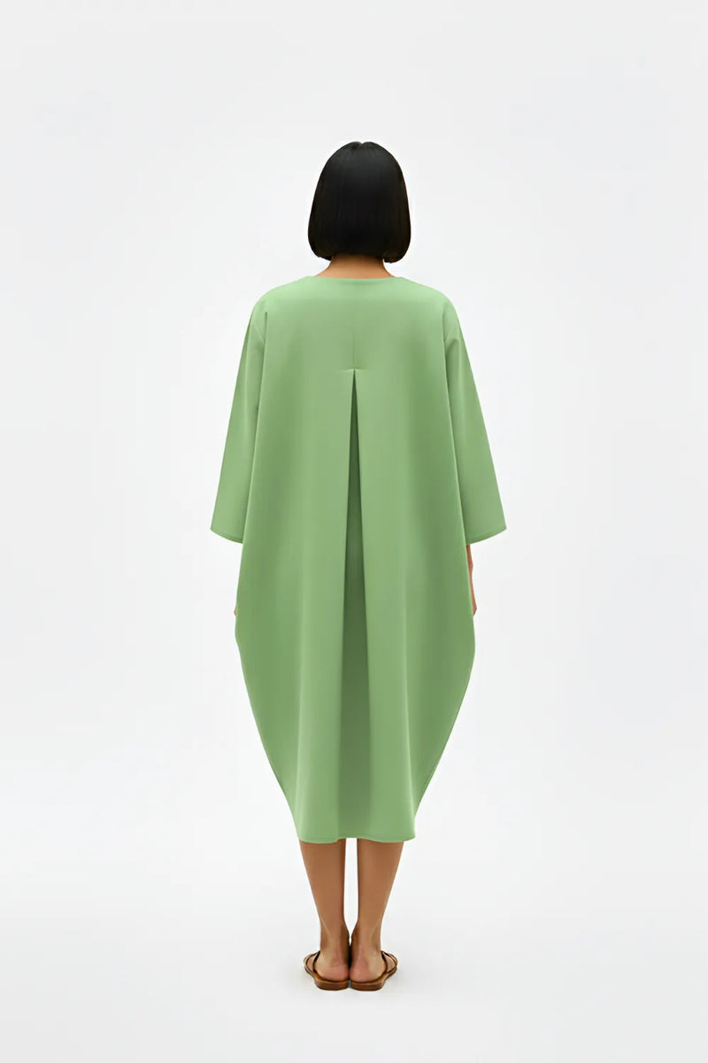 Asparagus Green-Tuscan Red Midi Dress