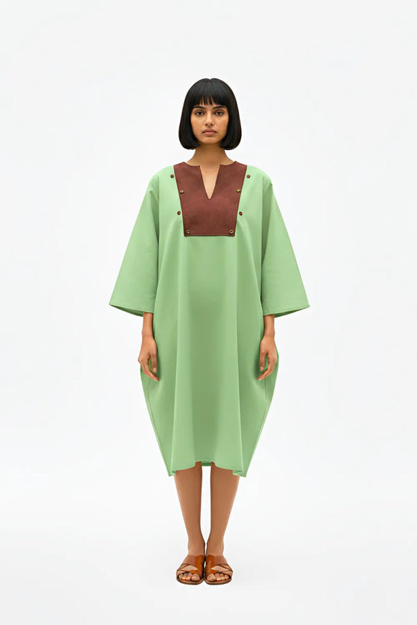 Asparagus Green-Tuscan Red Midi Dress