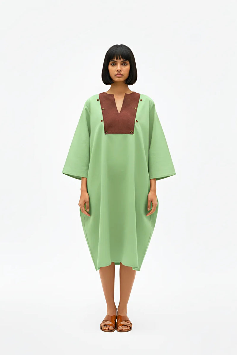 Asparagus Green-Tuscan Red Midi Dress