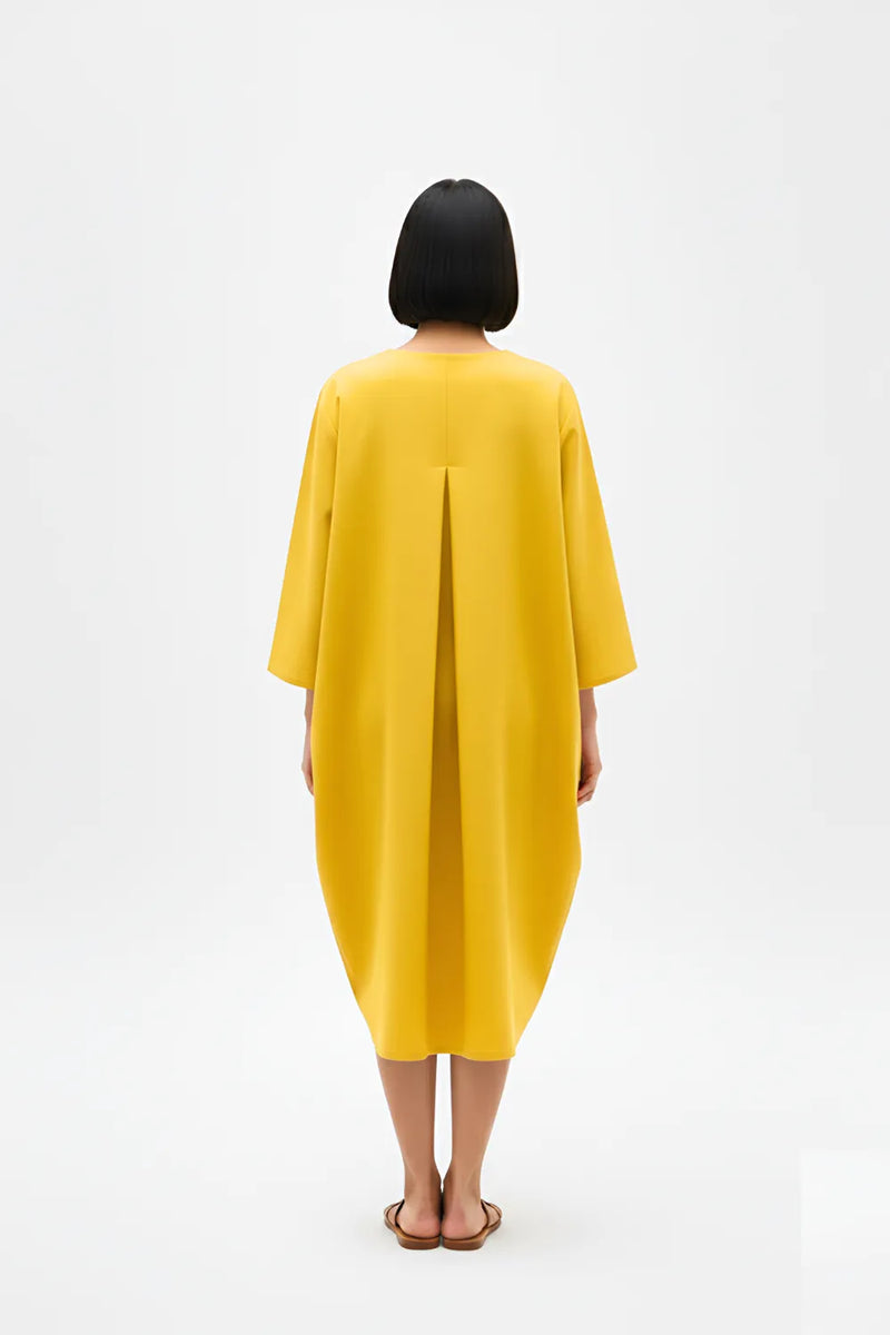 Mango Yellow-Tuscan Red Midi Dress