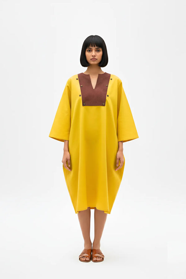 Mango Yellow-Tuscan Red Midi Dress
