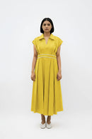 Mango Yellow-Ivory Skater Dress