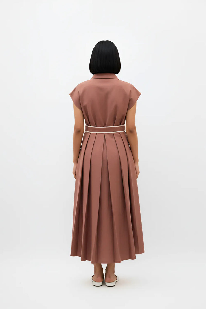 Tuscan Red-Ivory Skater Dress