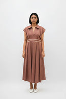 Tuscan Red-Ivory Skater Dress