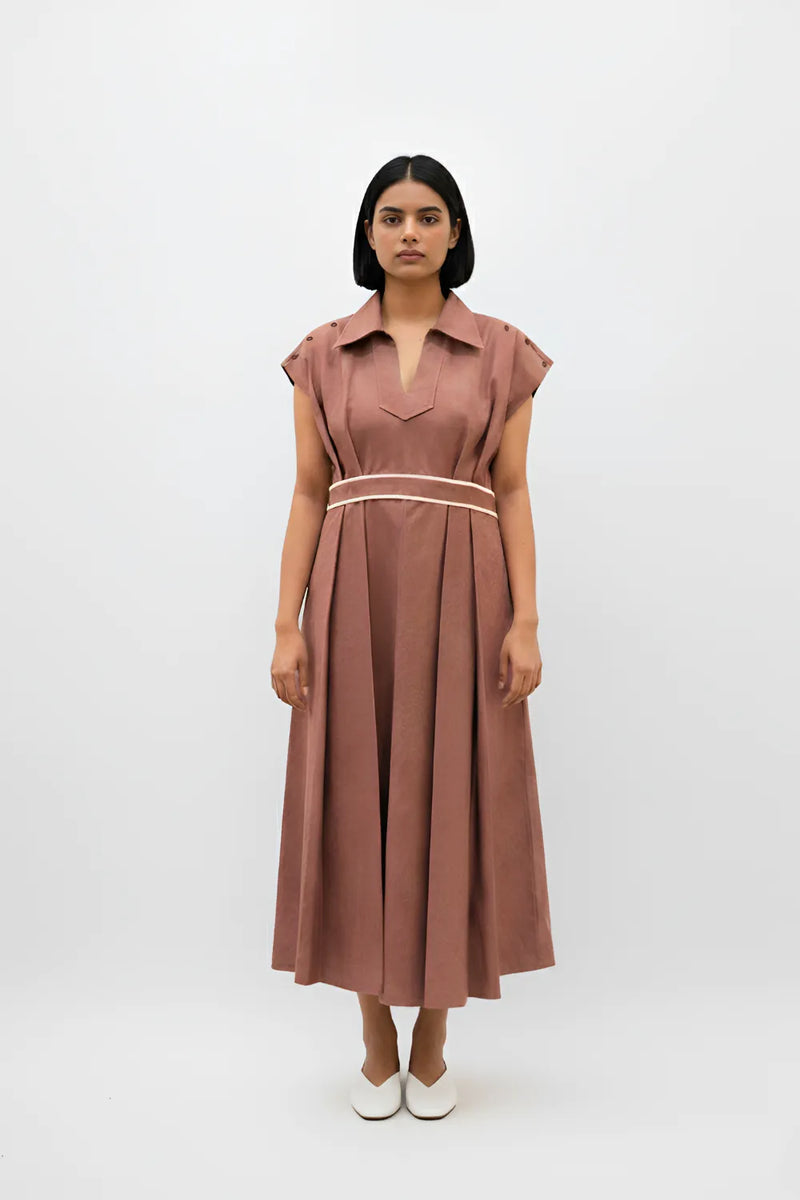 Tuscan Red-Ivory Skater Dress