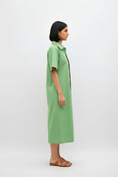 Asparagus Green-Tuscan Red Shirt Dress