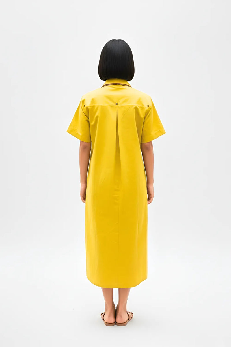 Mango Yellow-Tuscan Red Shirt Dress