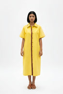Mango Yellow-Tuscan Red Shirt Dress