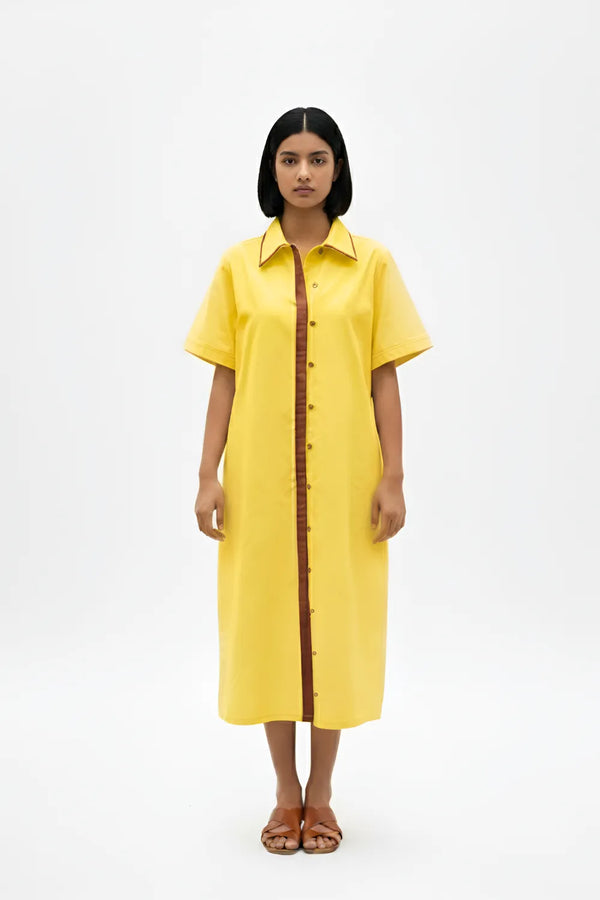 Mango Yellow-Tuscan Red Shirt Dress