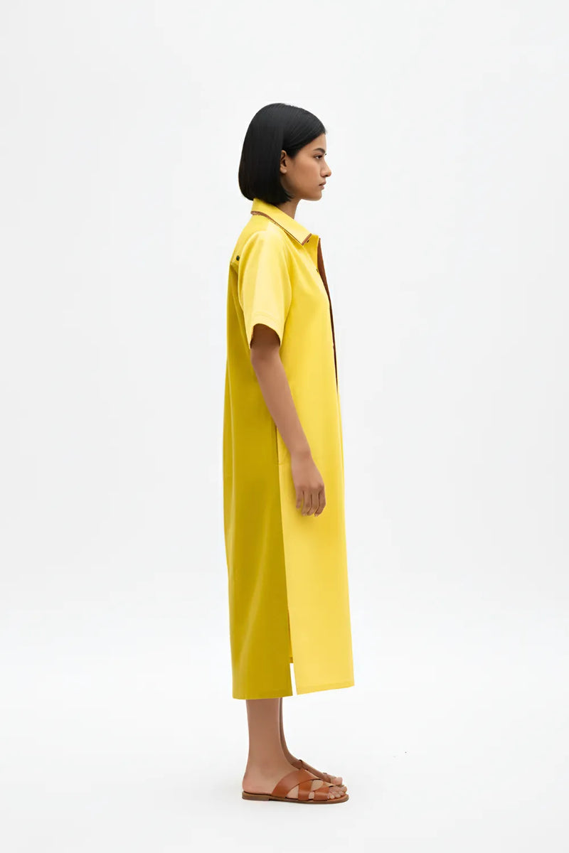Mango Yellow-Tuscan Red Shirt Dress